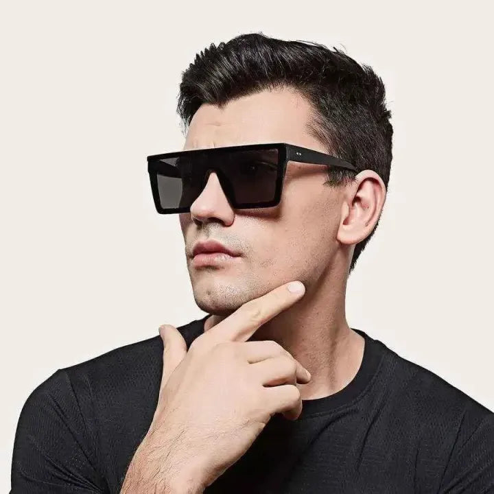 New Arrival Guru Square Fashion Sunglasses For Men Full Black